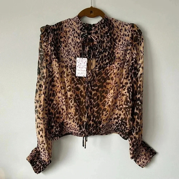 FREE PEOPLE | Roma Animal-Print Top - Picture 8 of 12